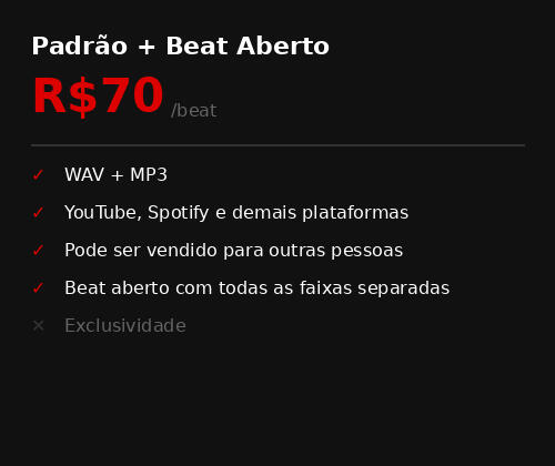 padrão + beat aberto